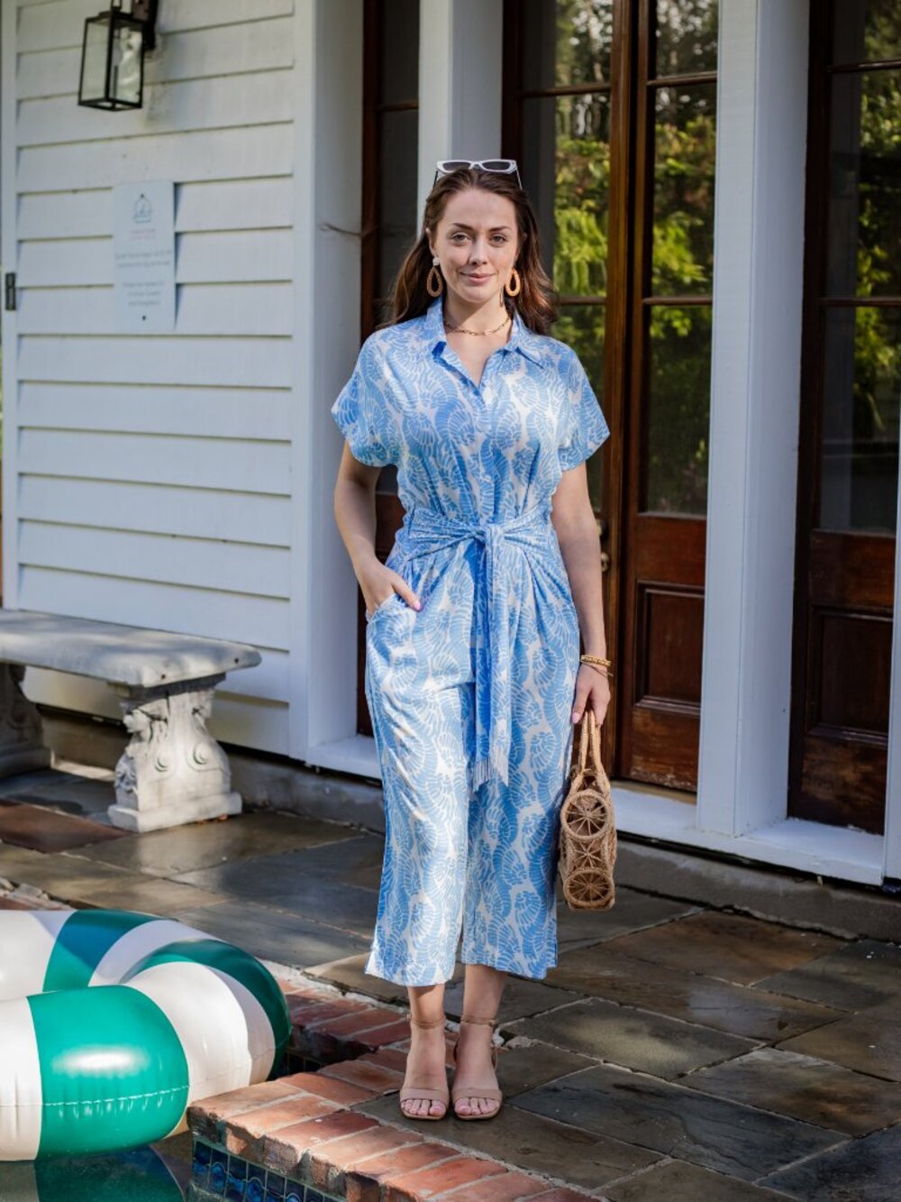 Escapada Living Parker Capri Jumpsuit with Beaded Belt